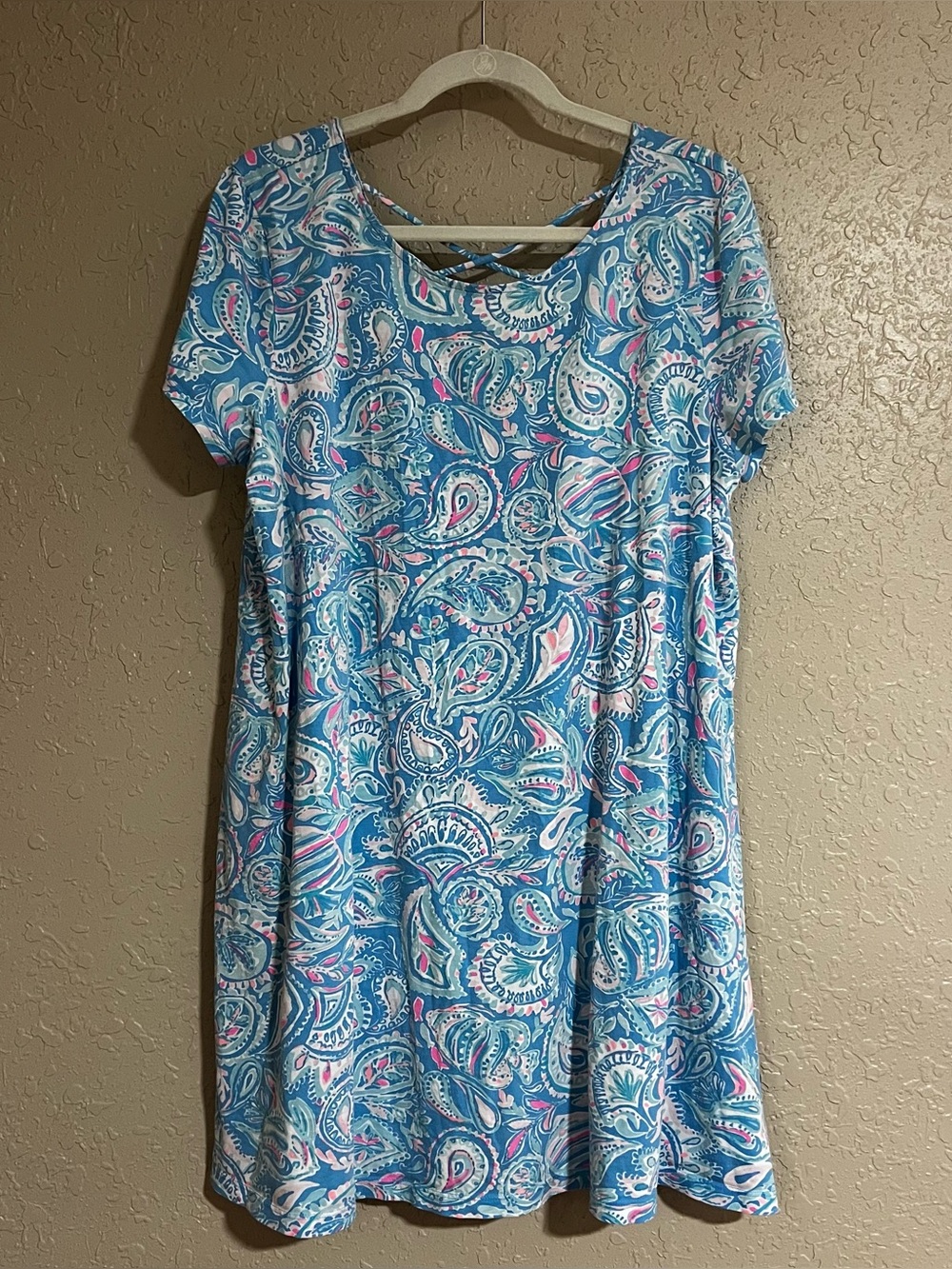 Lilly Pulitzer Kimi Swing T-Shirt Dress Zanzibar Blue Fish Kiss Print Size XXL - Picture 2 of 5